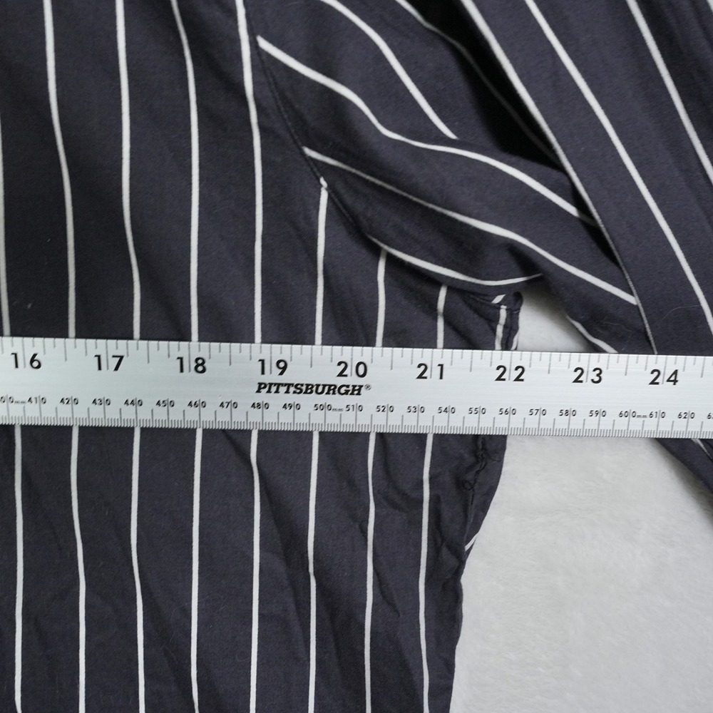 Bocci Mens XL Gray White Striped Cotton Long Sleeve Button Down Shirt XL 17-17.5 - Picture 6 of 8